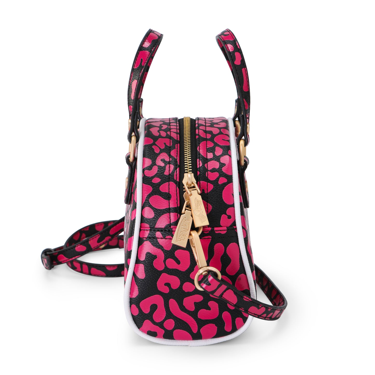 Von Dutch Hot‑Pink Cheetah Bowling Bag
