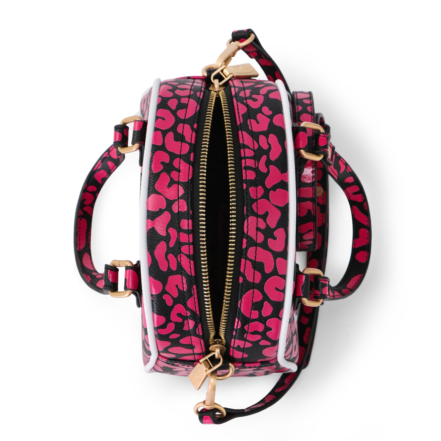 Von Dutch Hot‑Pink Cheetah Bowling Bag