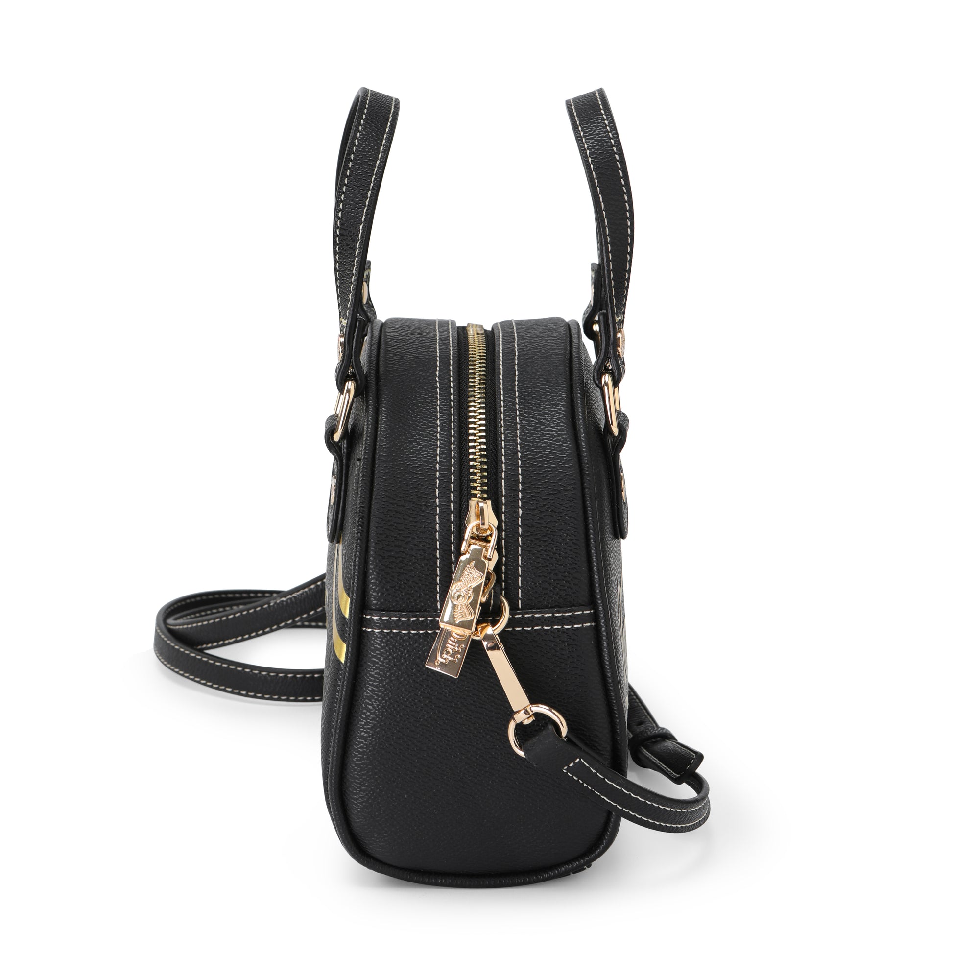 Von Dutch Racing Stripe Black & Gold Bowling Bag