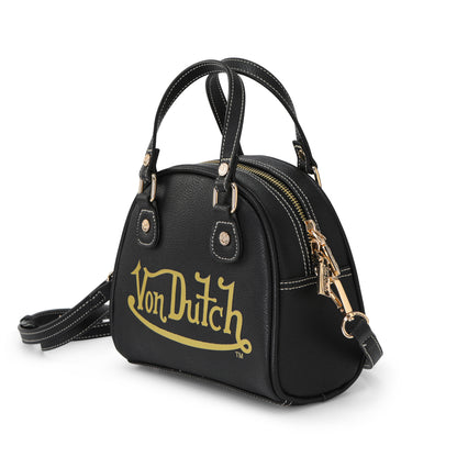 Von Dutch Racing Stripe Black & Gold Bowling Bag