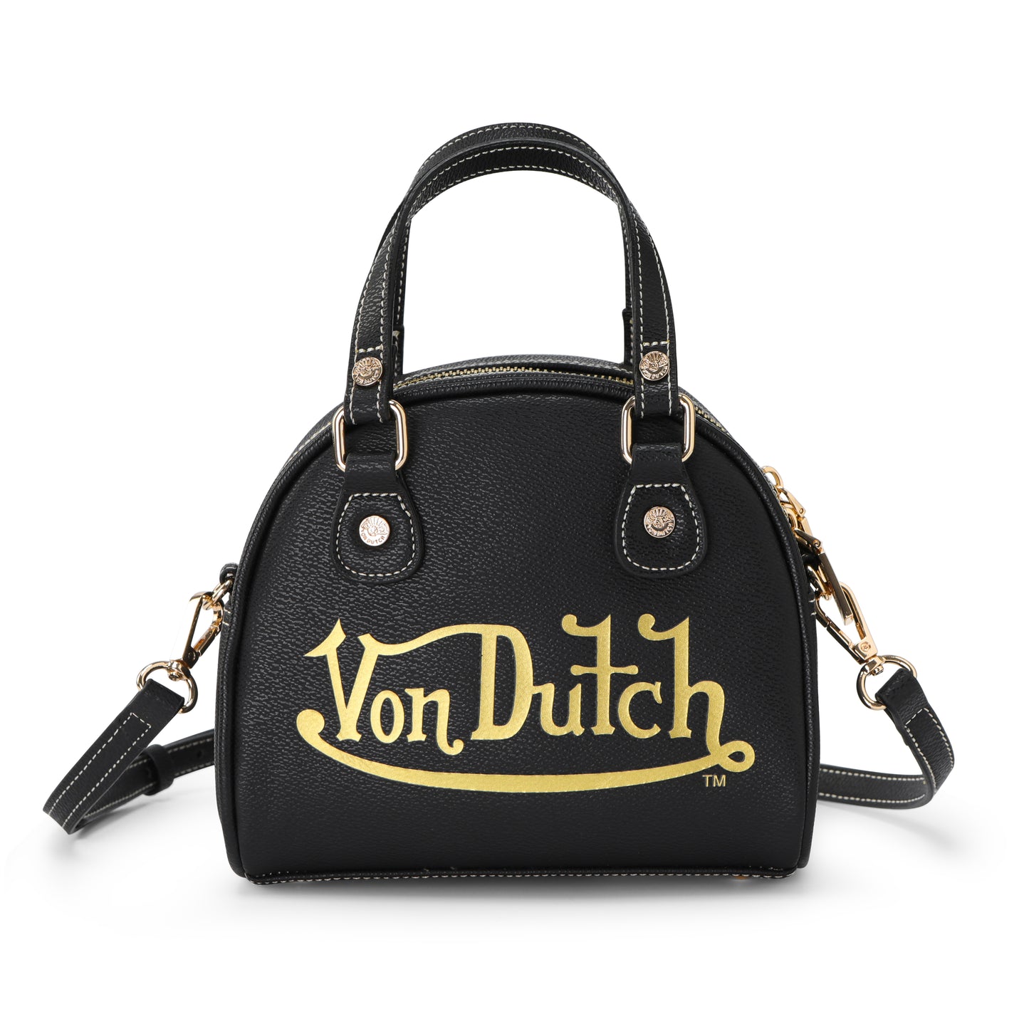 Von Dutch Racing Stripe Black & Gold Bowling Bag