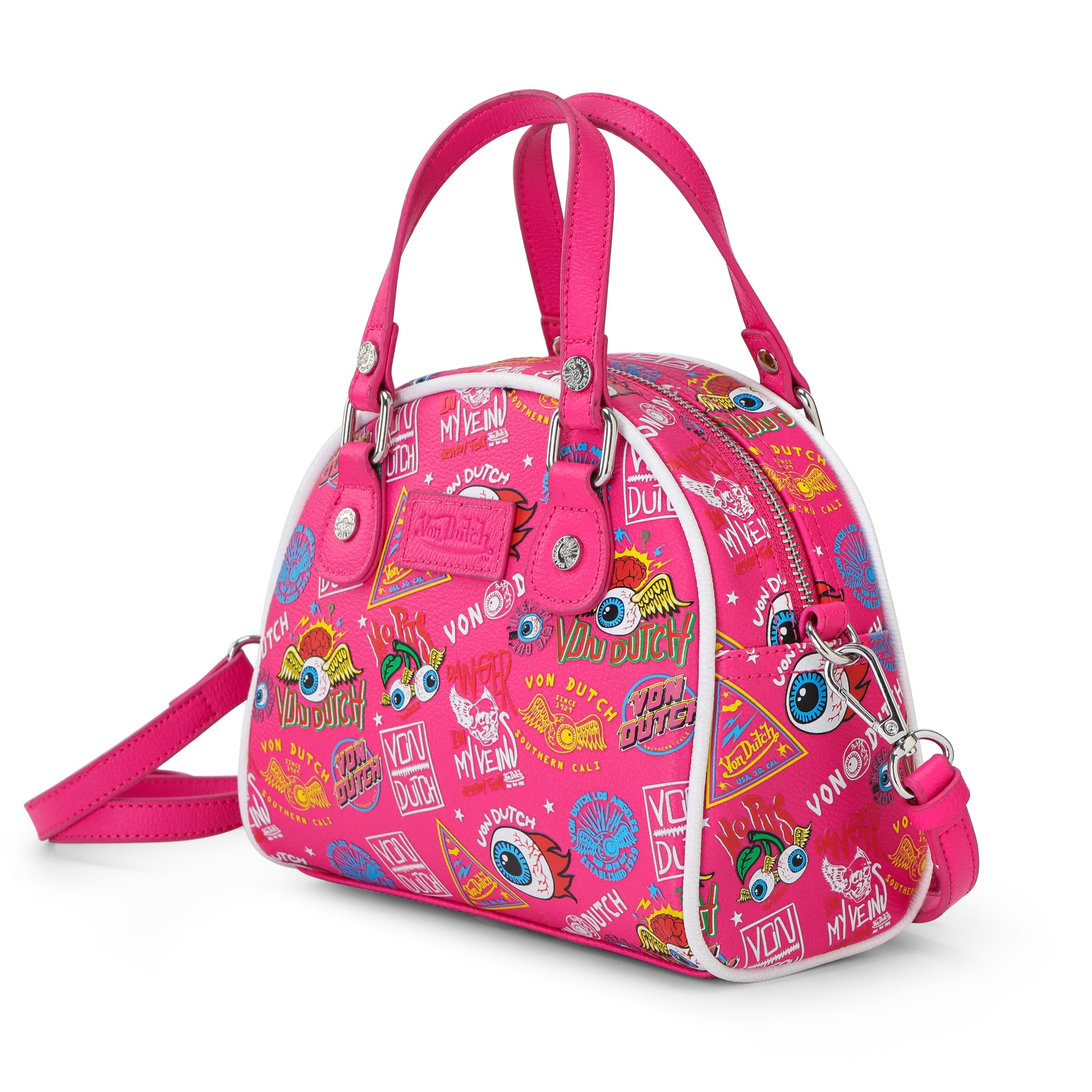 Von Dutch  Hot‑Pink Jax Bowling Bag