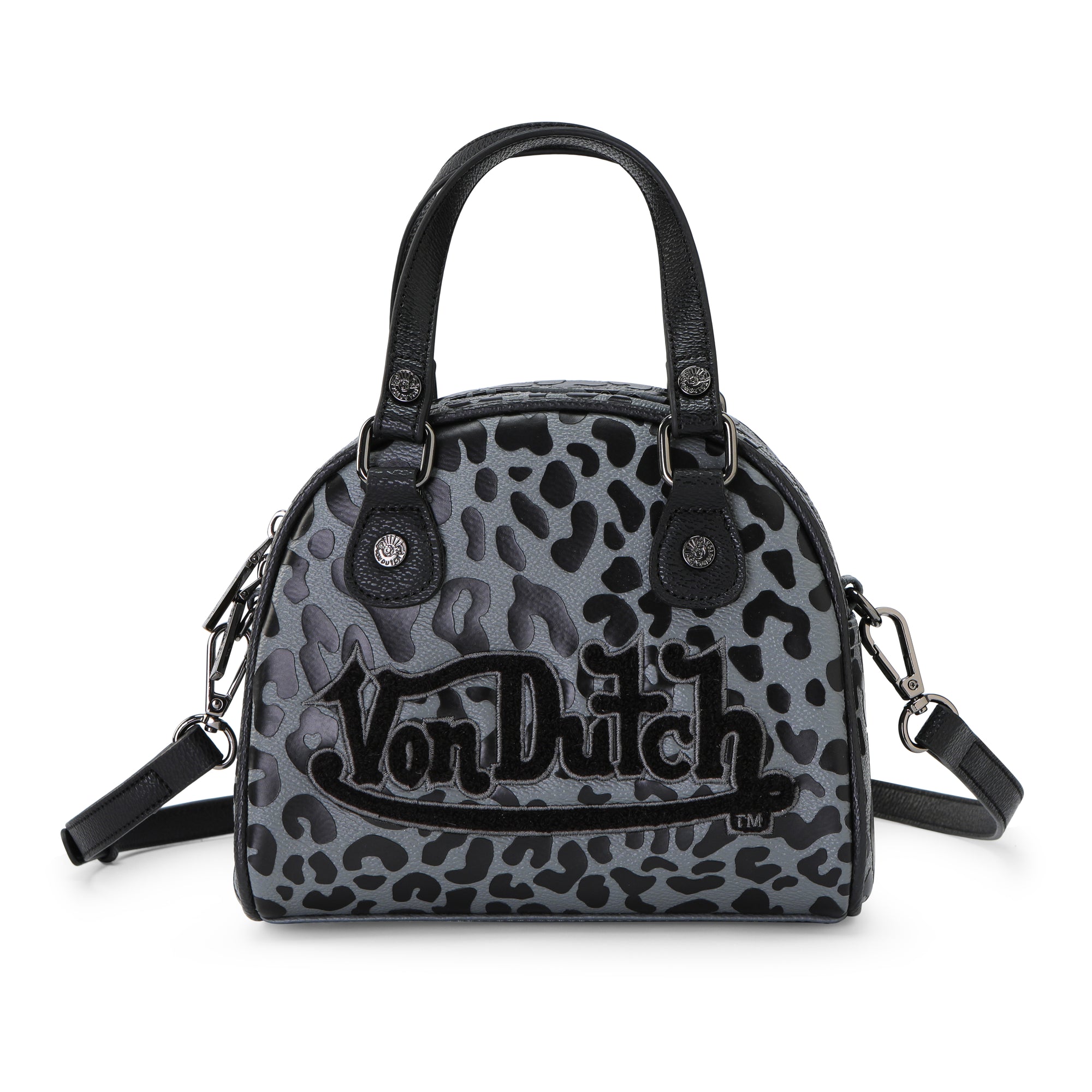 Von Dutch Cheetah Grey Bowling Bag
