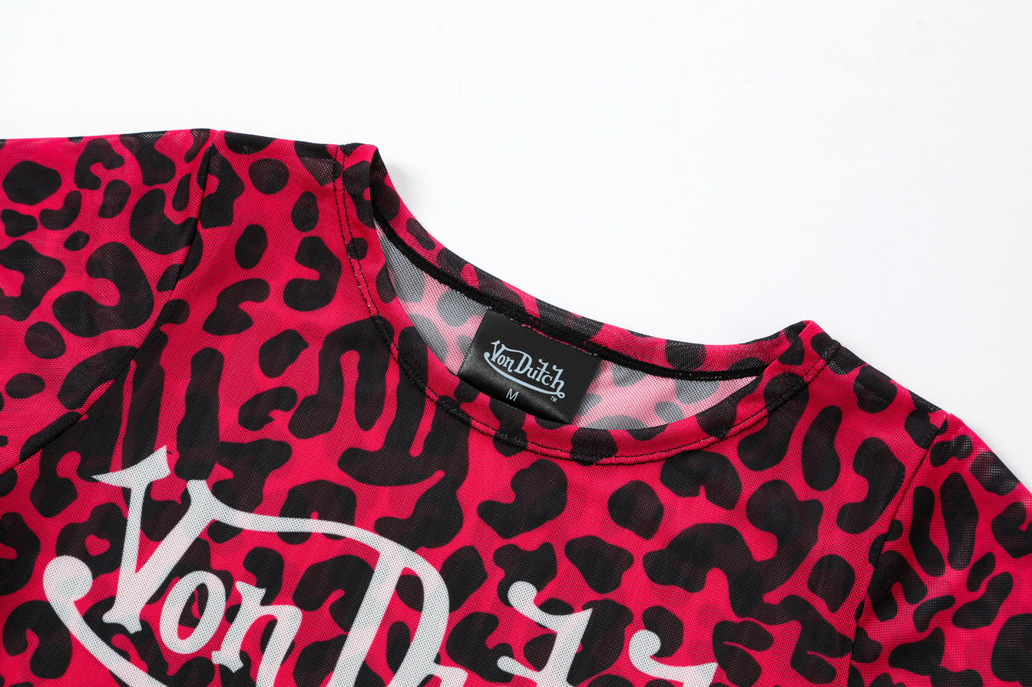 MESH COVER UP DRESS - PINK CHEETAH