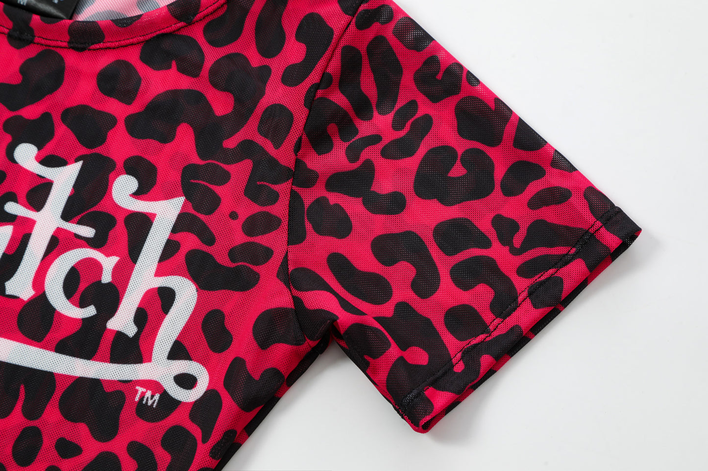 MESH COVER UP DRESS - PINK CHEETAH