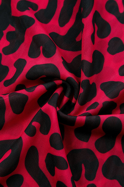 MESH COVER UP DRESS - PINK CHEETAH