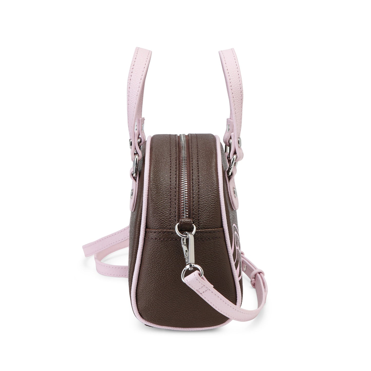 Brown & Pink Two-Tone Bowling Bag