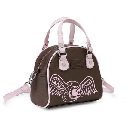 Brown & Pink Two-Tone Bowling Bag