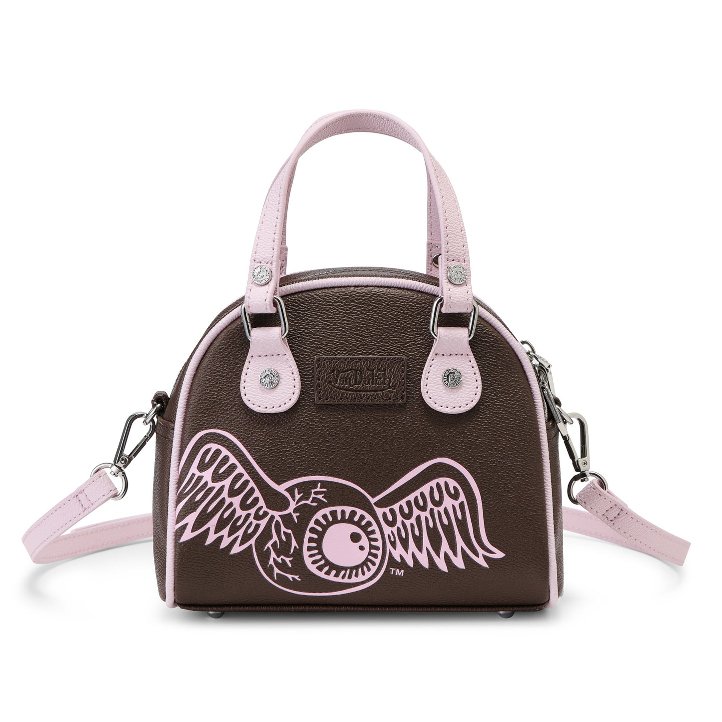 Brown & Pink Two-Tone Bowling Bag