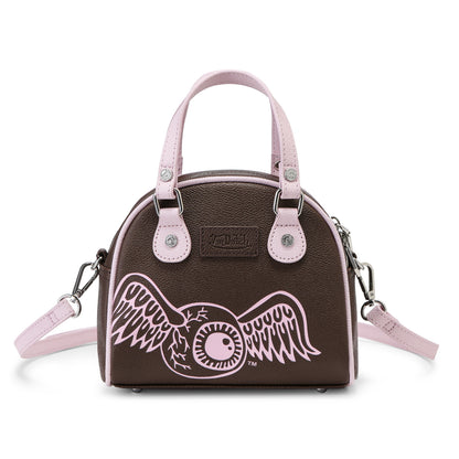 Brown & Pink Two-Tone Bowling Bag