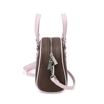 Brown & Pink Two-Tone Bowling Bag