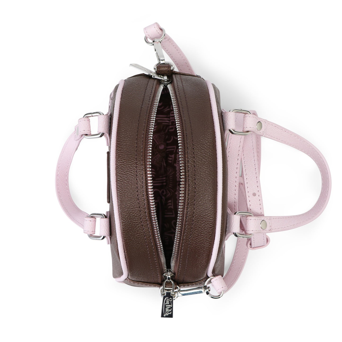 Brown & Pink Two-Tone Bowling Bag