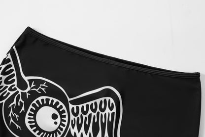 FLYING EYE SWIM SKIRT - BLACK