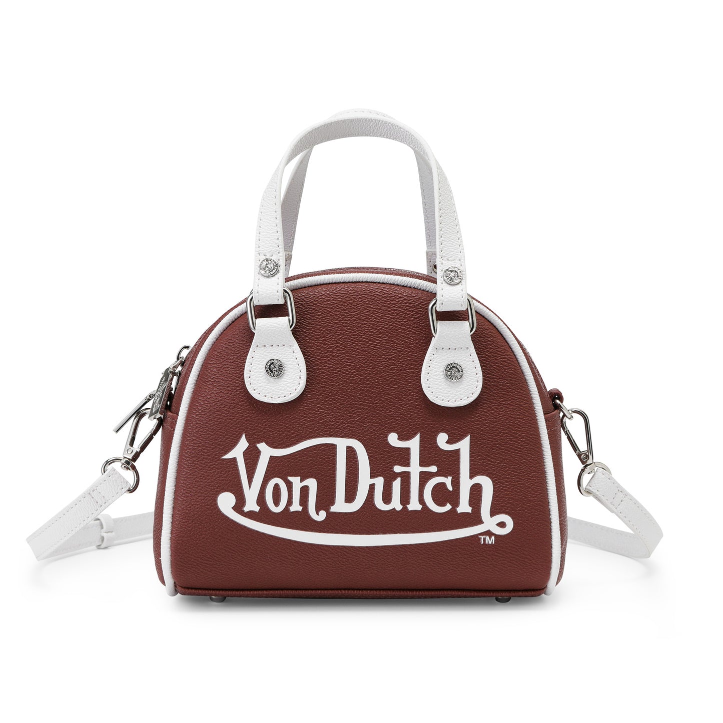 Burgundy & White Two-Tone Bowling Bag