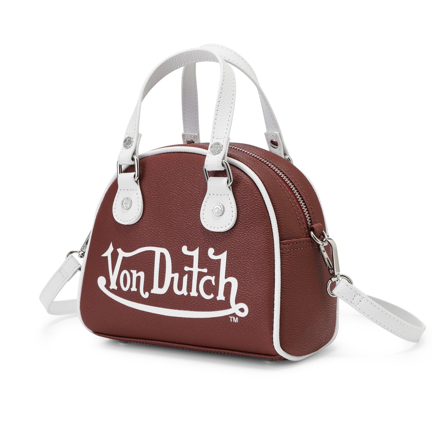 Burgundy & White Two-Tone Bowling Bag