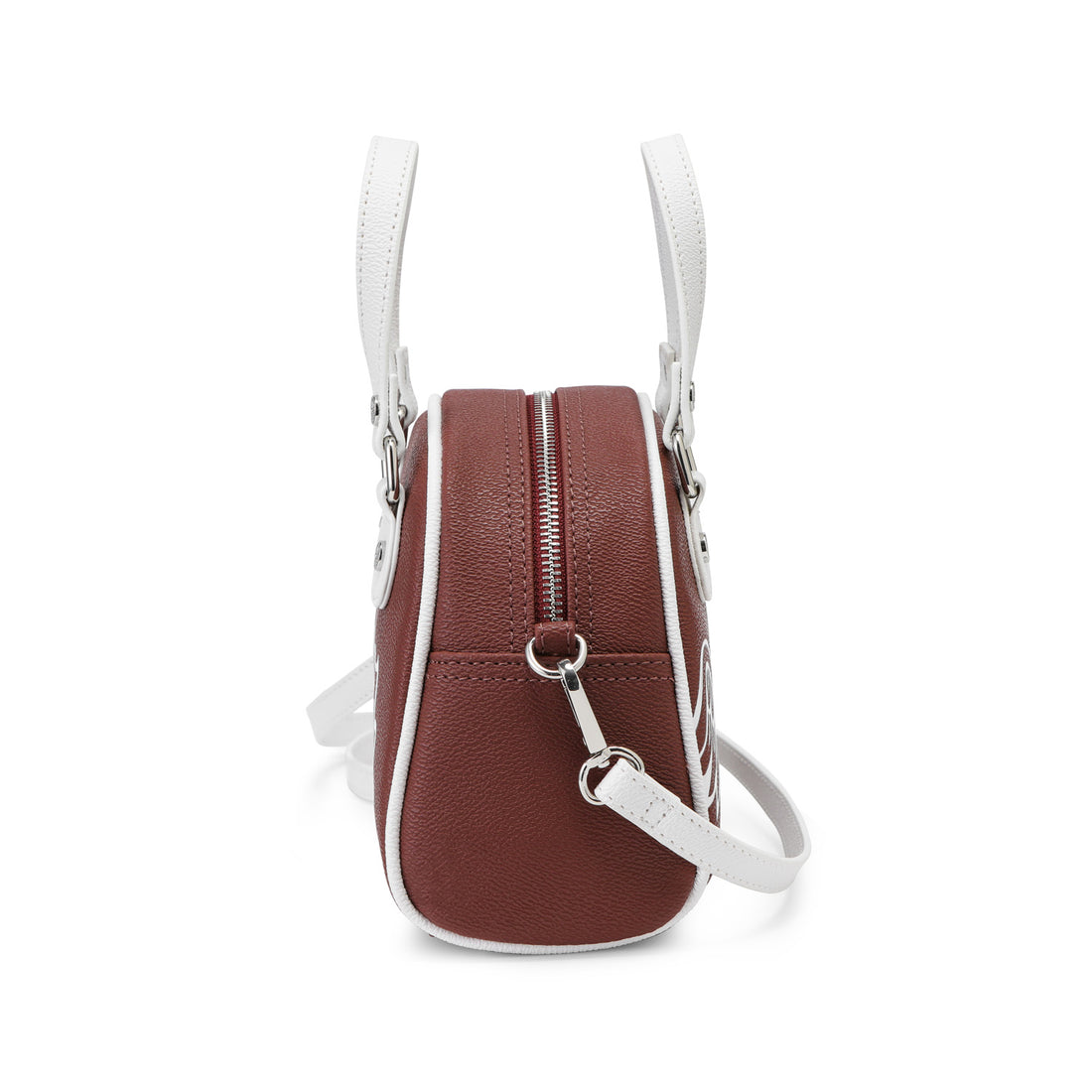 Burgundy & White Two-Tone Bowling Bag