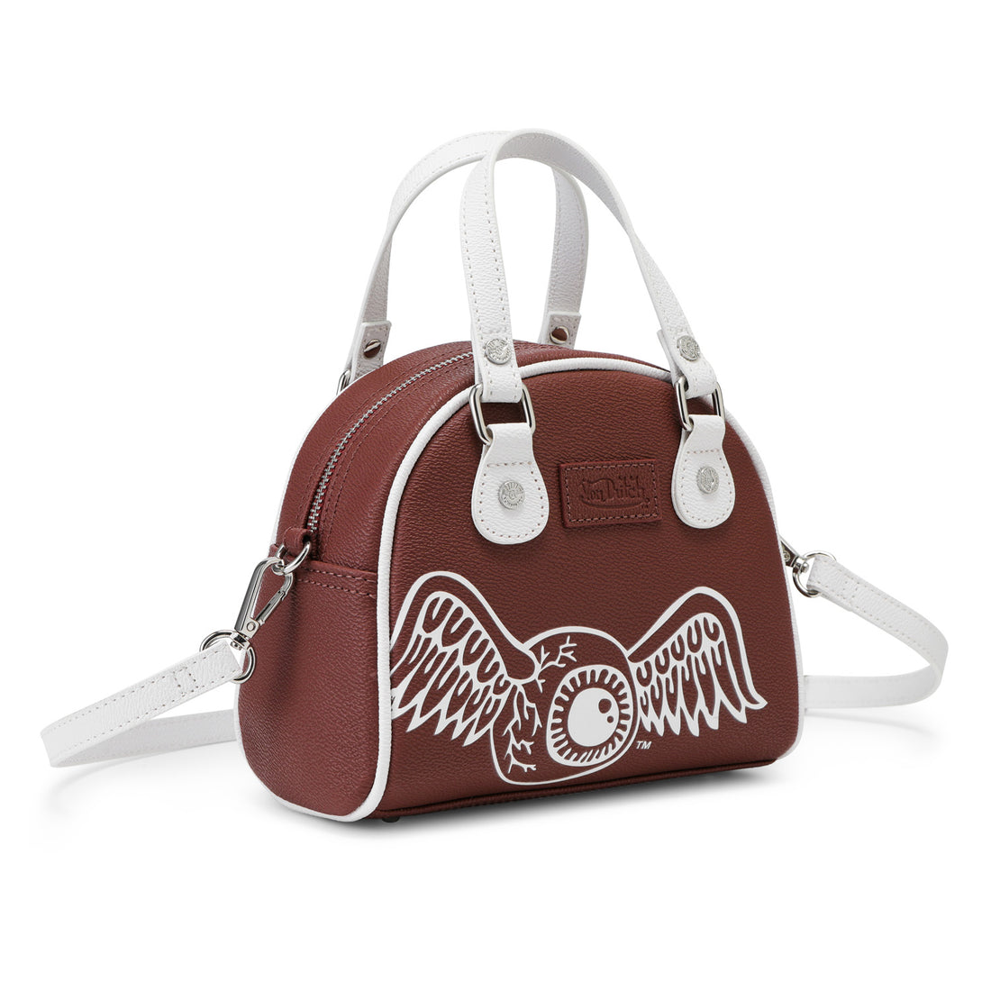 Burgundy & White Two-Tone Bowling Bag