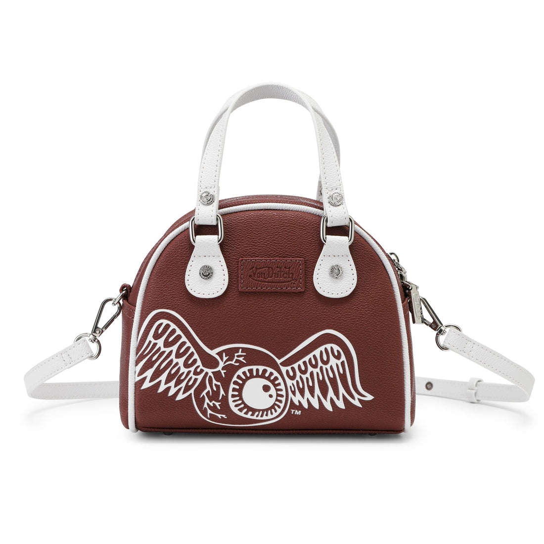 Burgundy & White Two-Tone Bowling Bag