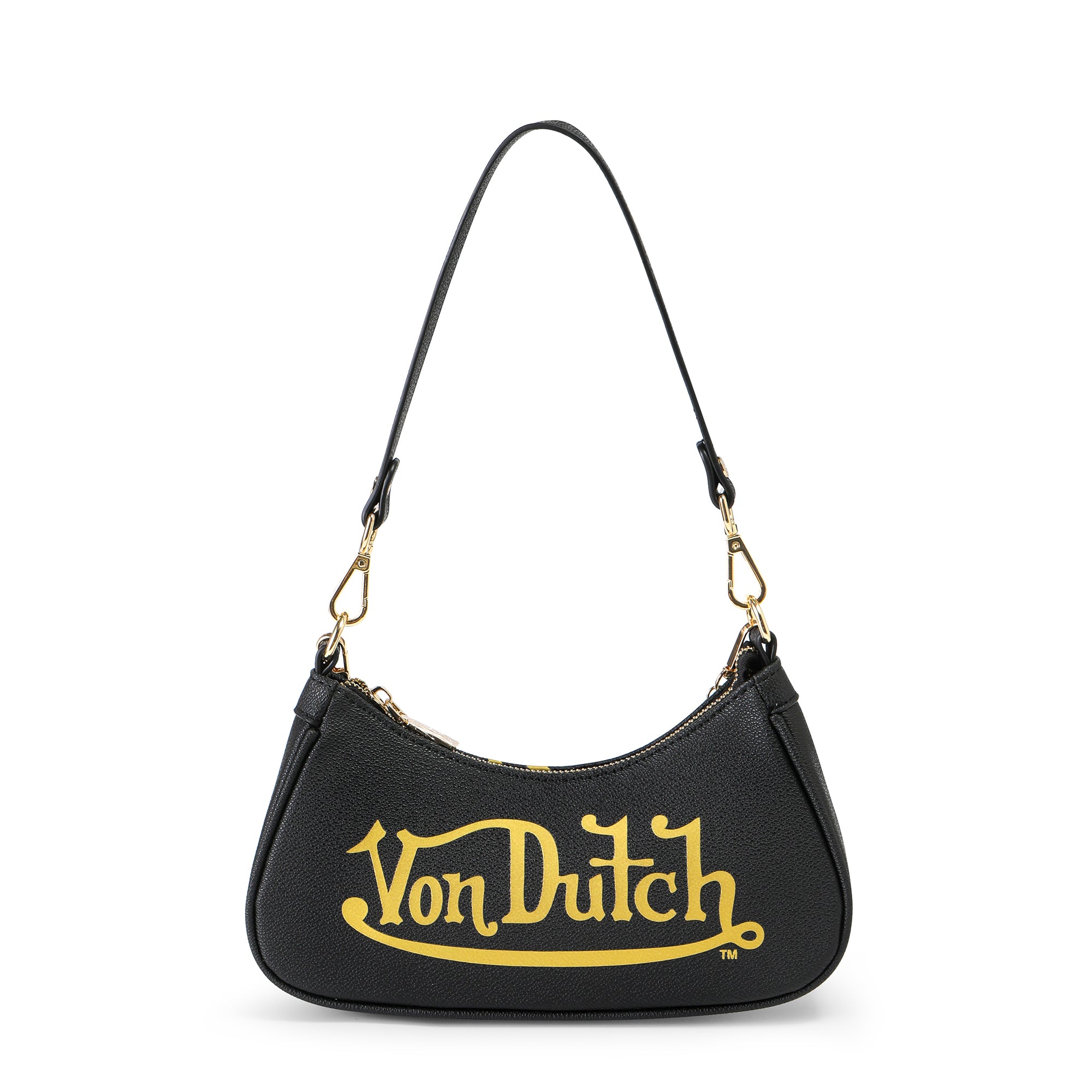 Von Dutch Black & Gold Shoulder Bag