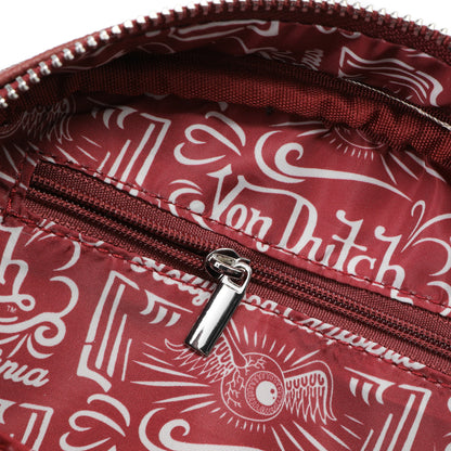 Burgundy & White Two-Tone Bowling Bag