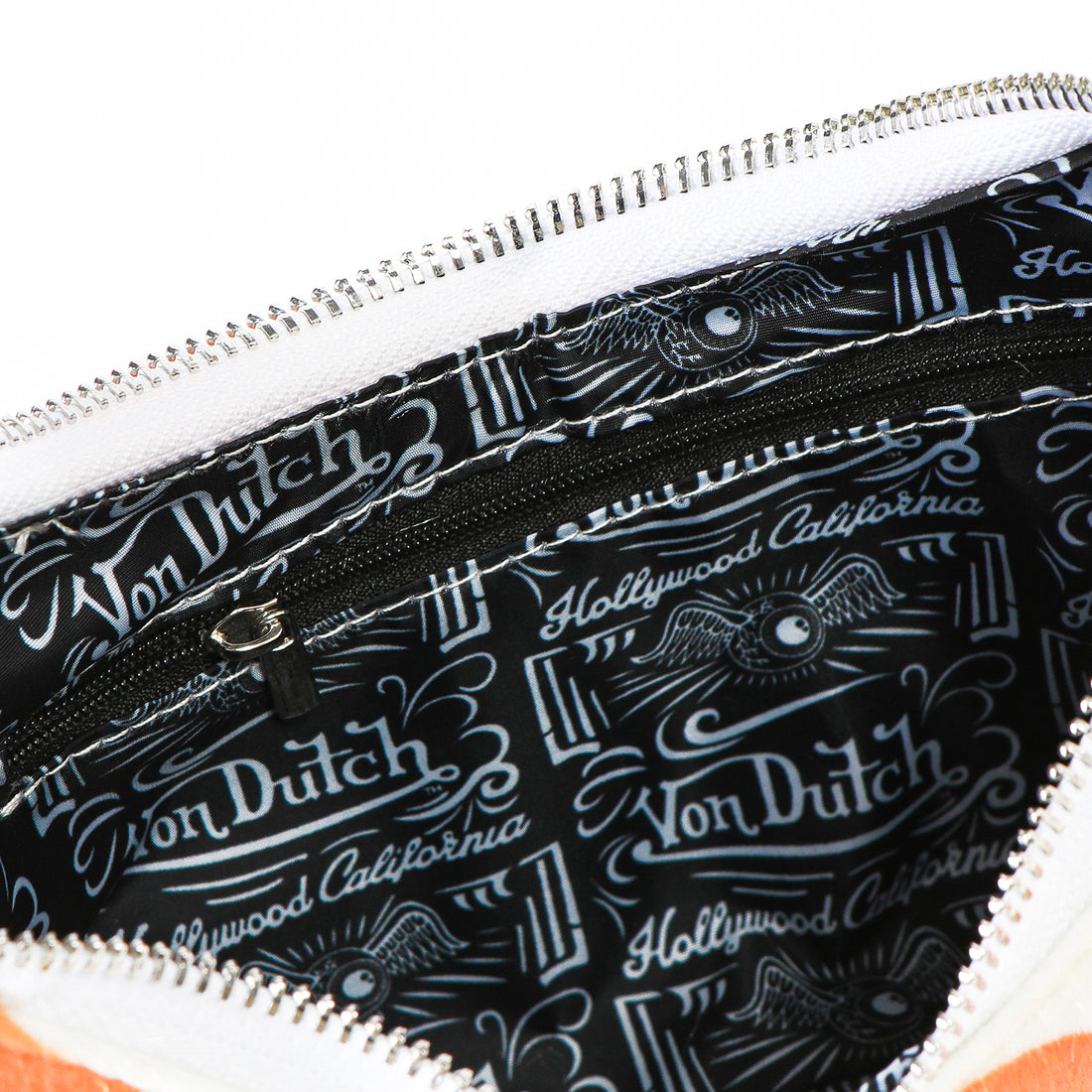 Vegan Pony Hair Orange Cow Print Shoulder Bag — image 4