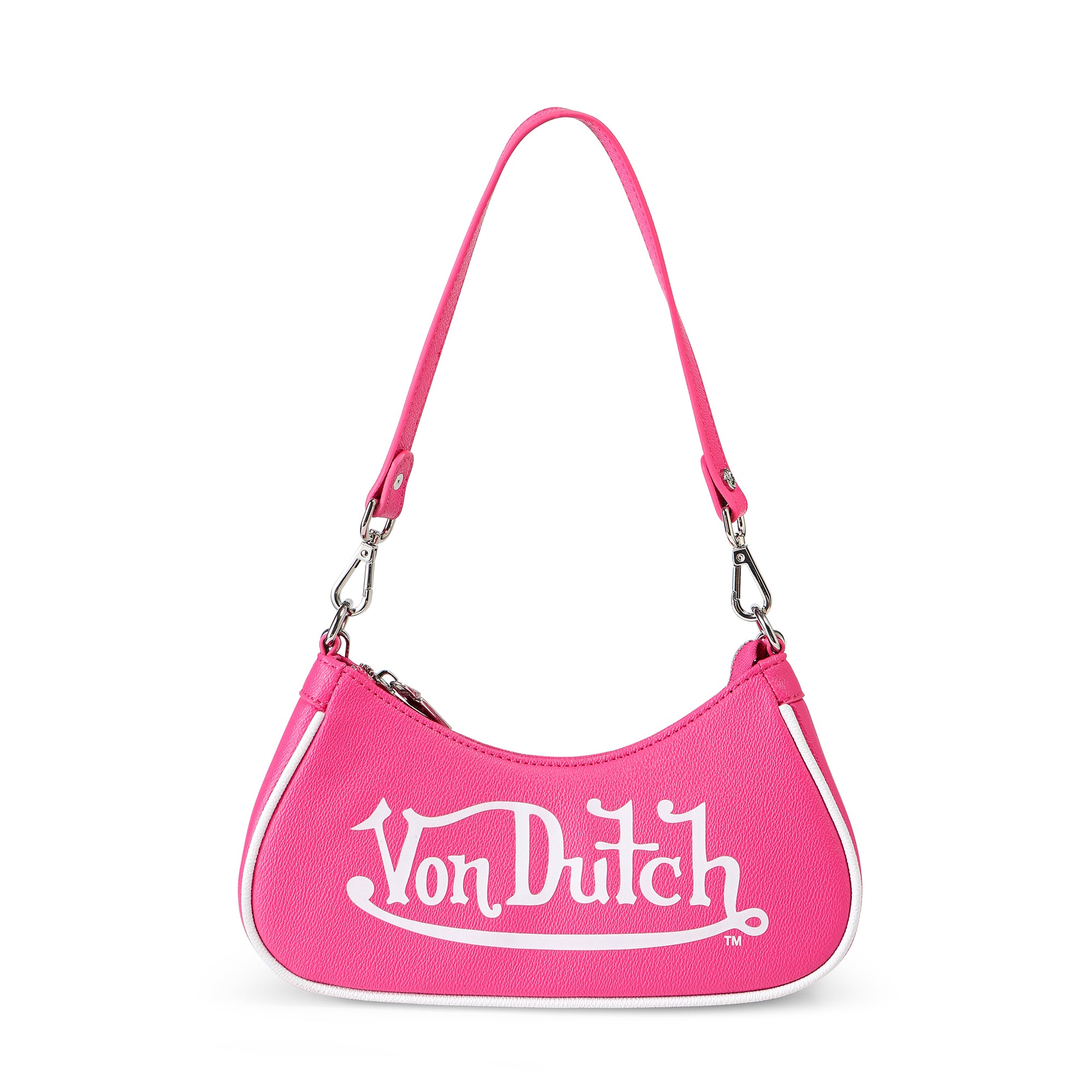 Von Dutch Classic Hot Pink & White Shoulder Bag
