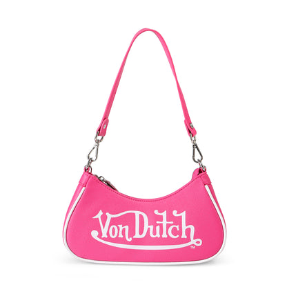 Von Dutch Classic Hot Pink & White Shoulder Bag
