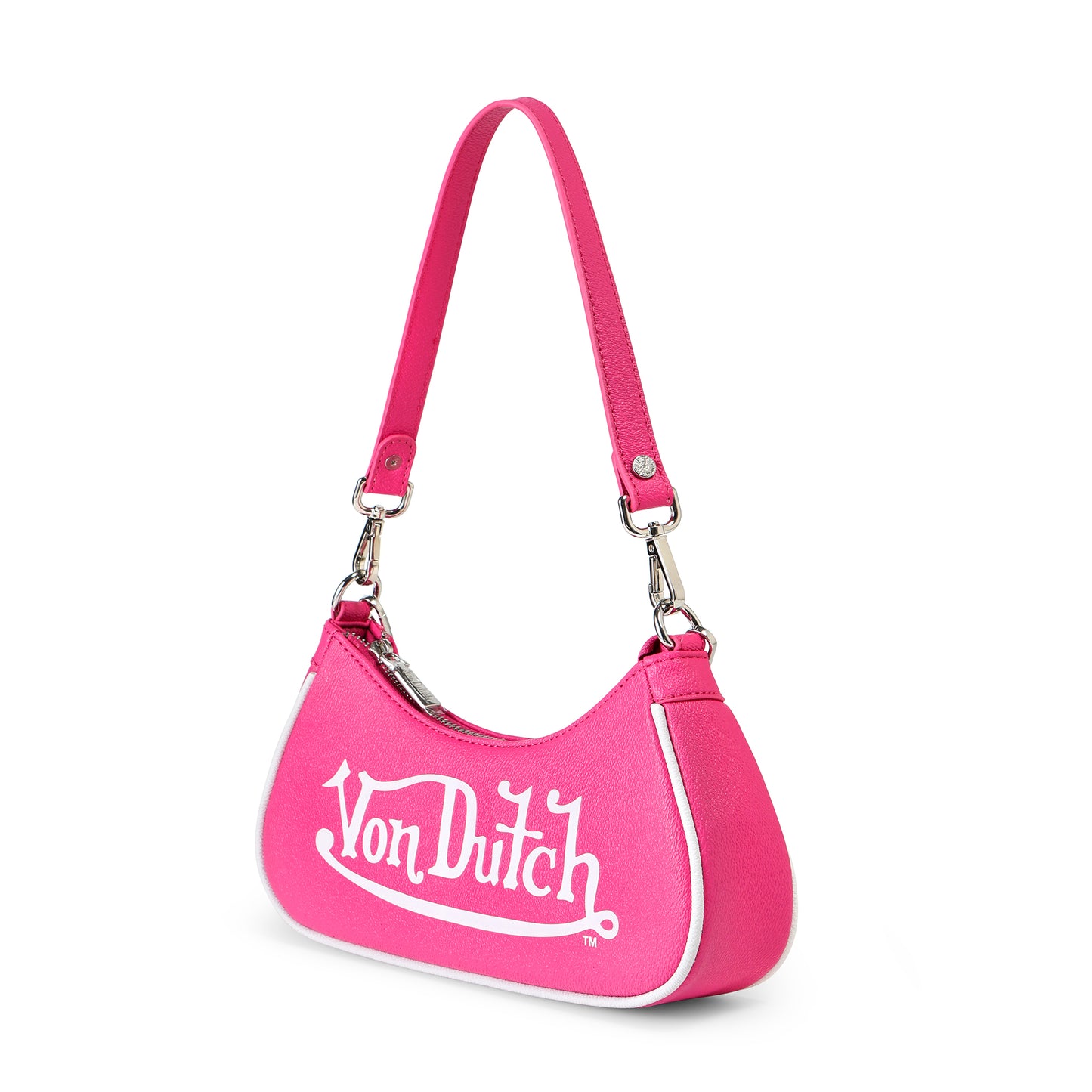 Von Dutch Classic Hot Pink & White Shoulder Bag