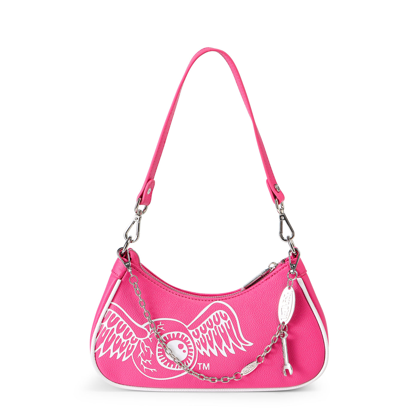 Von Dutch Classic Hot Pink & White Shoulder Bag
