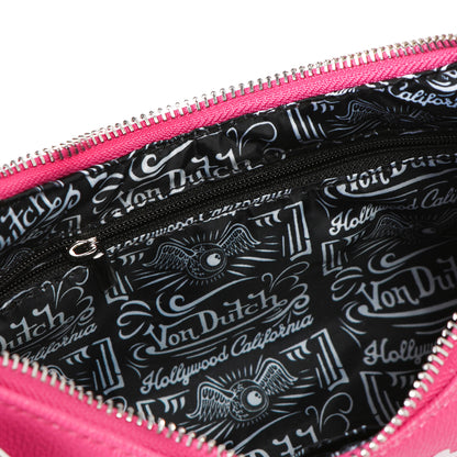 Von Dutch Classic Hot Pink & White Shoulder Bag