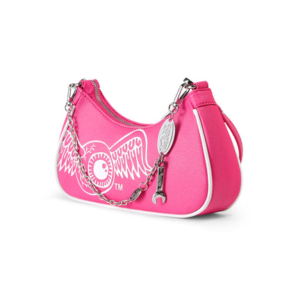 Von Dutch Classic Hot Pink & White Shoulder Bag