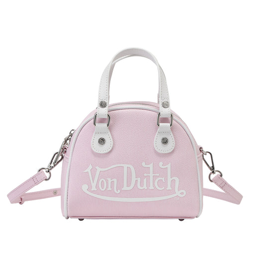 Light Pink & White Two-Tone Bowling Bag