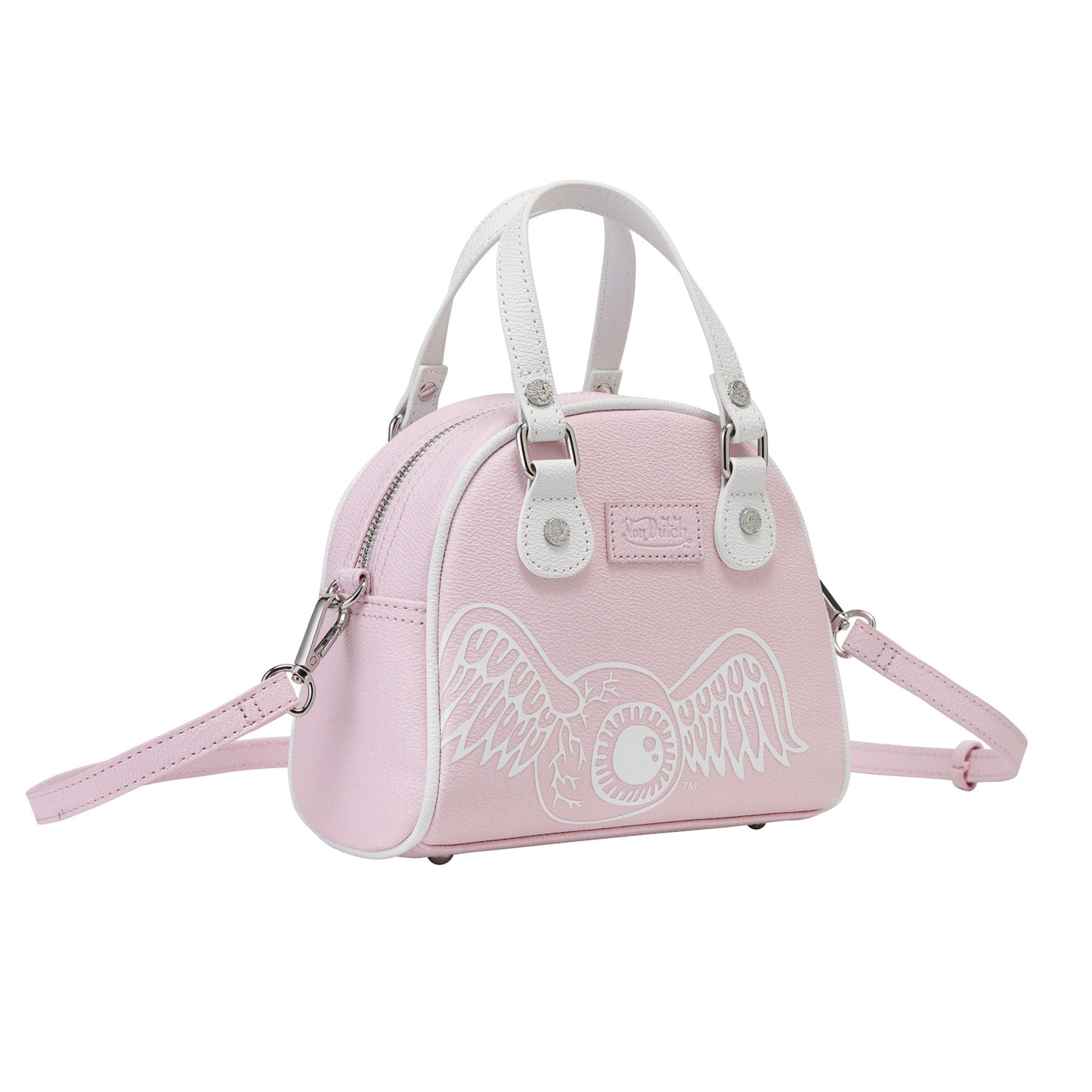 Light Pink & White Two-Tone Bowling Bag