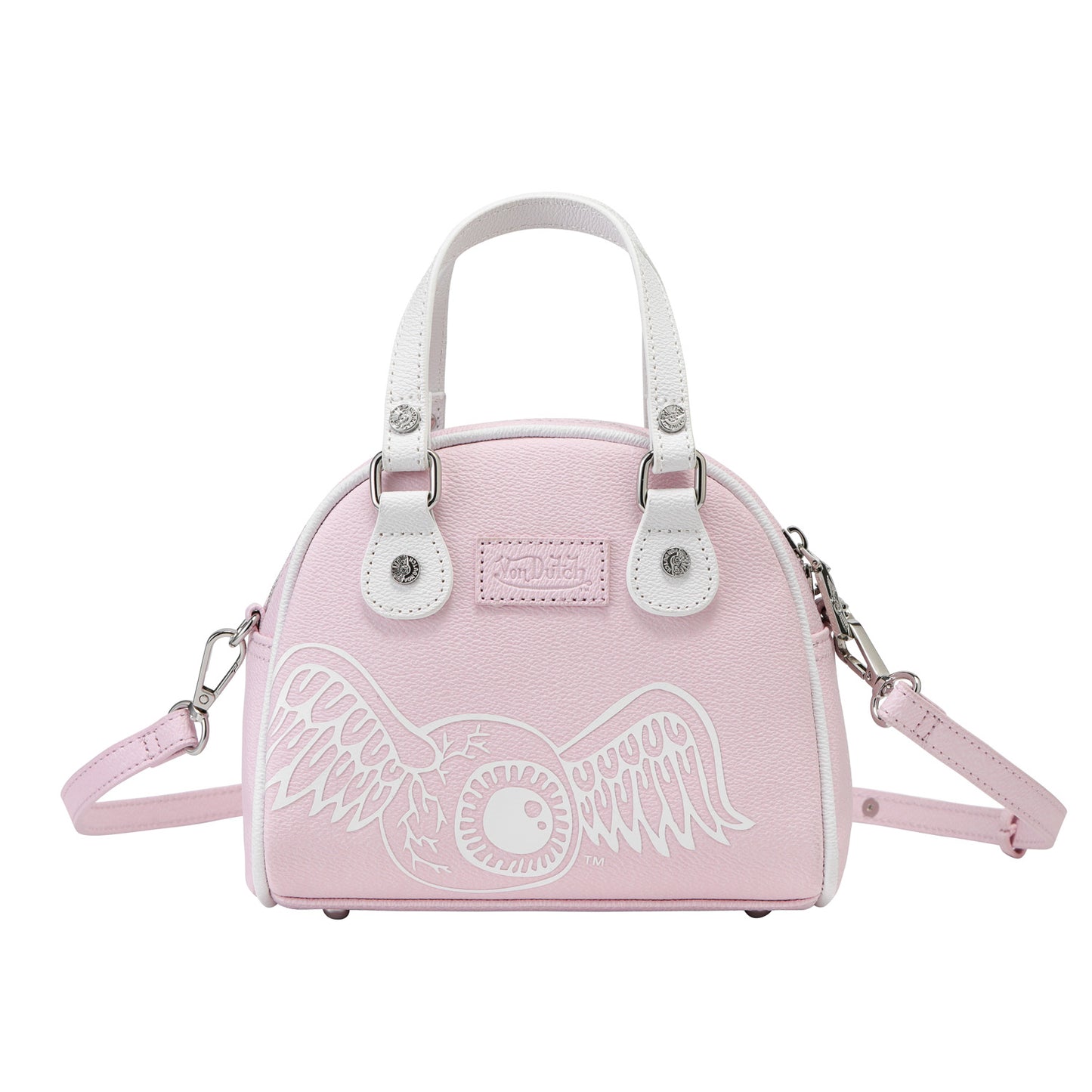 Light Pink & White Two-Tone Bowling Bag