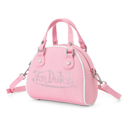 Rhinestone Bowling Bag - Pink Denim