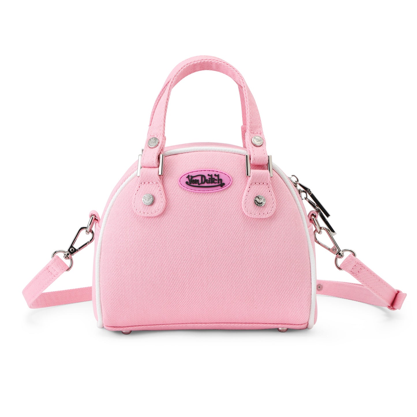 Rhinestone Bowling Bag - Pink Denim