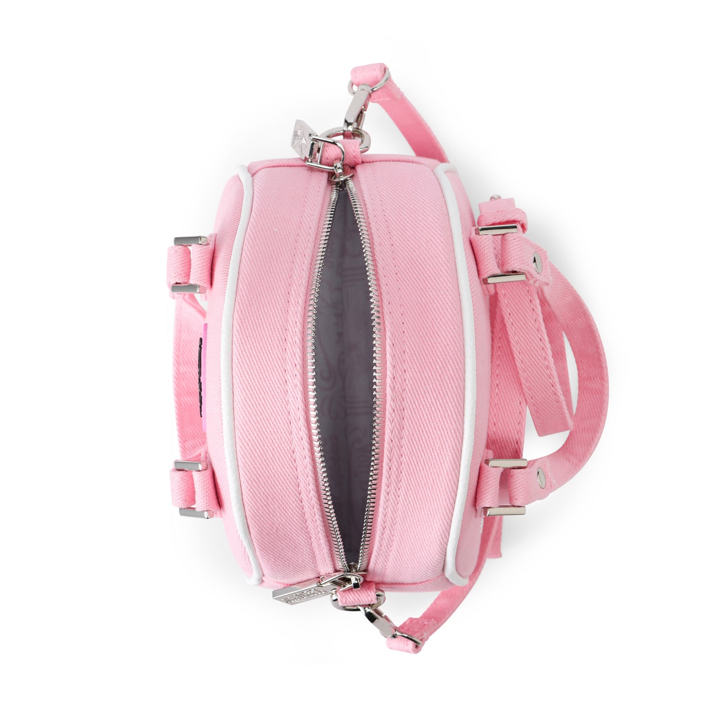 Rhinestone Bowling Bag - Pink Denim