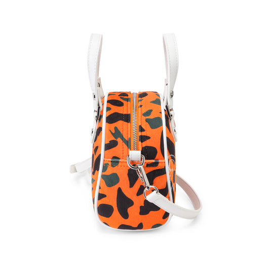 Velour Rhinestone Bowling Bag - Orange Camo