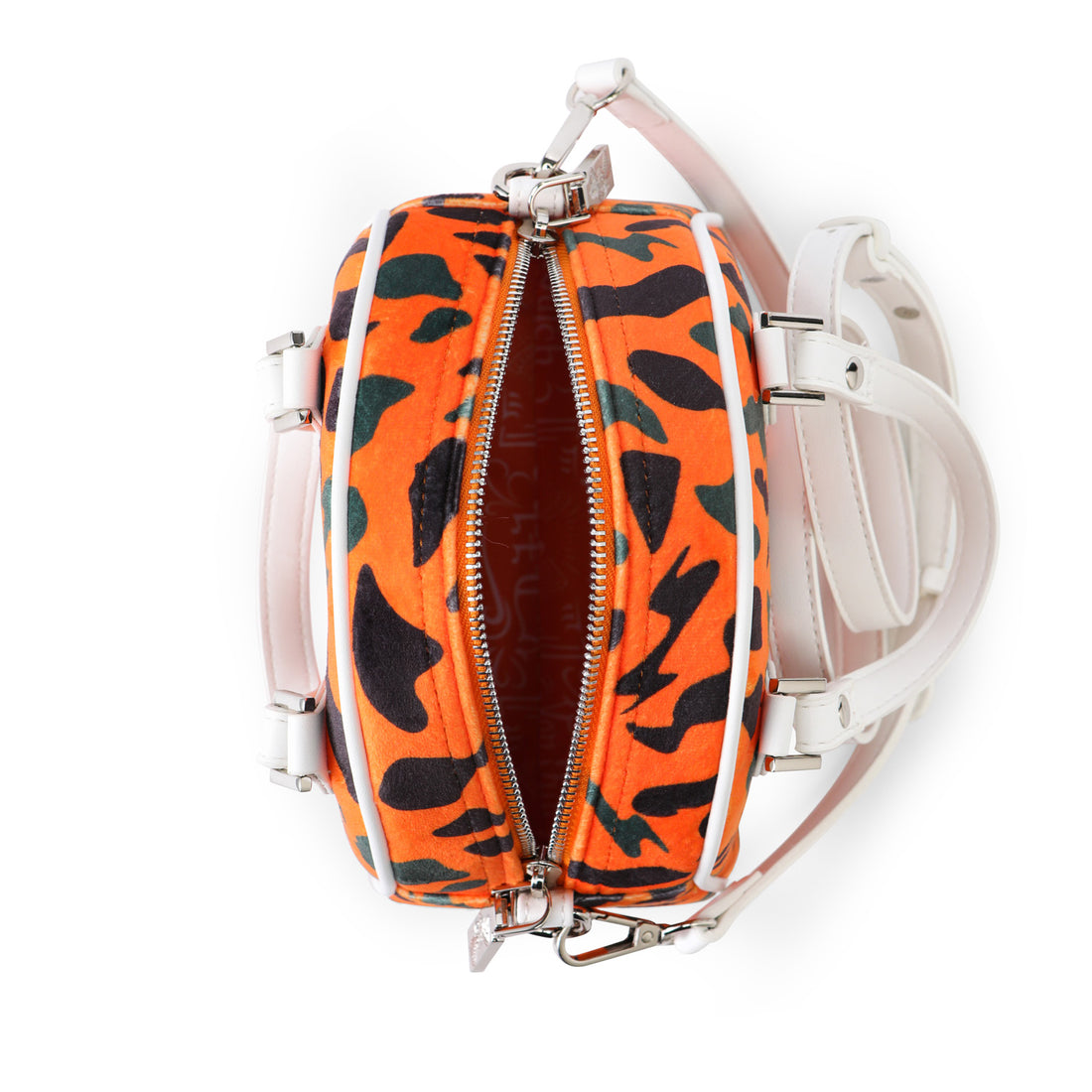 Velour Rhinestone Bowling Bag - Orange Camo