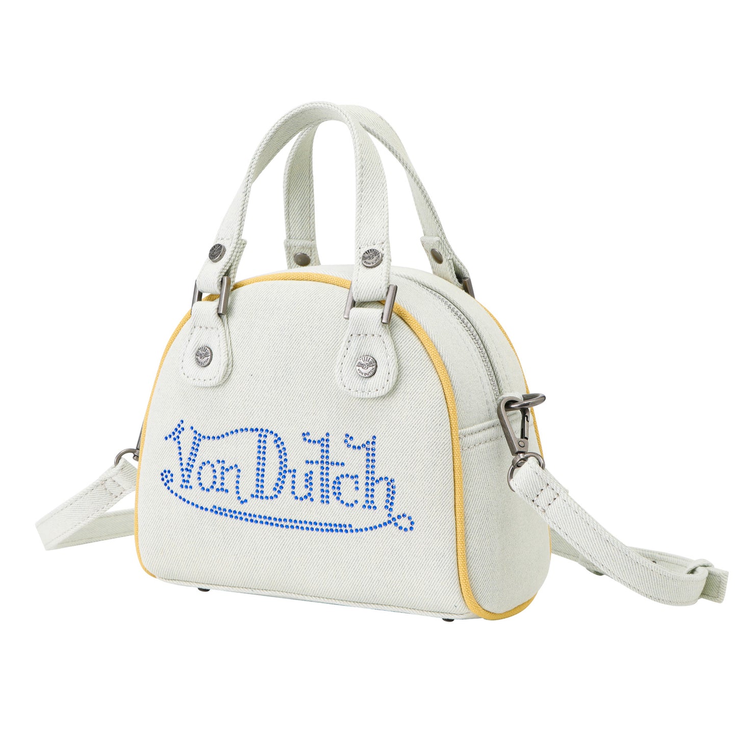 Rhinestone Bowling Bag - Light Denim