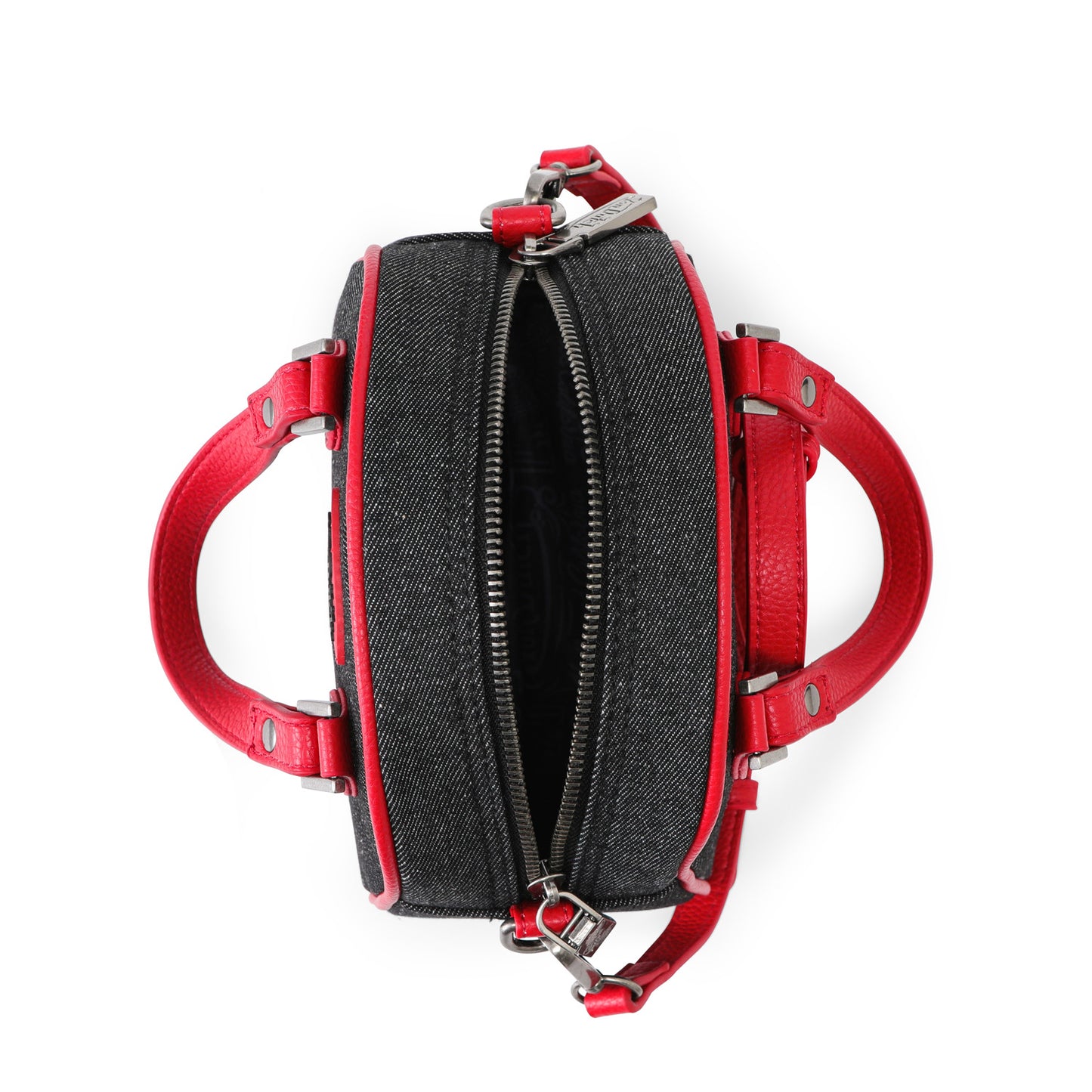 Rhinestone Bowling Bag - Black Denim