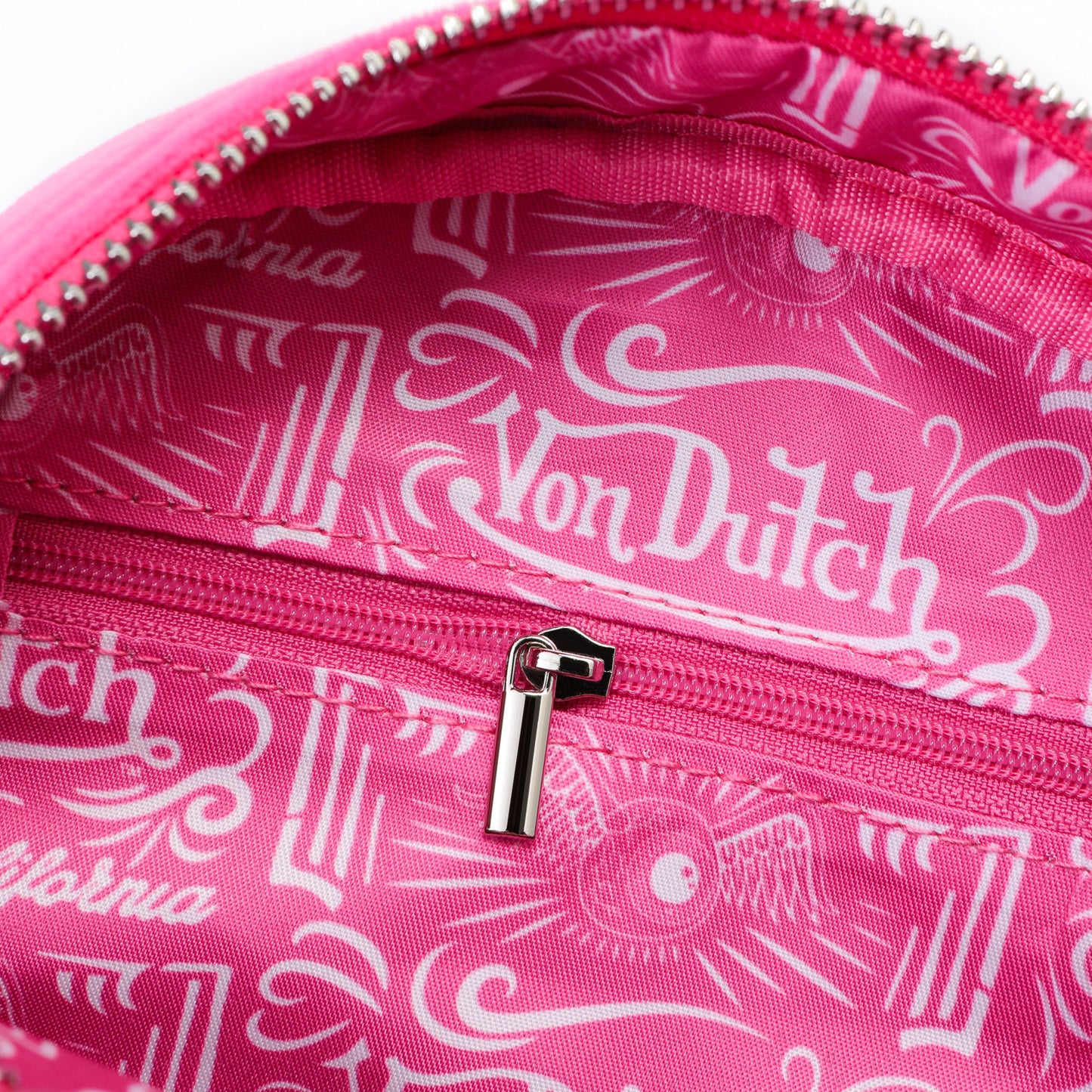 Velour Rhinestone Bowling Bag - Hot Pink