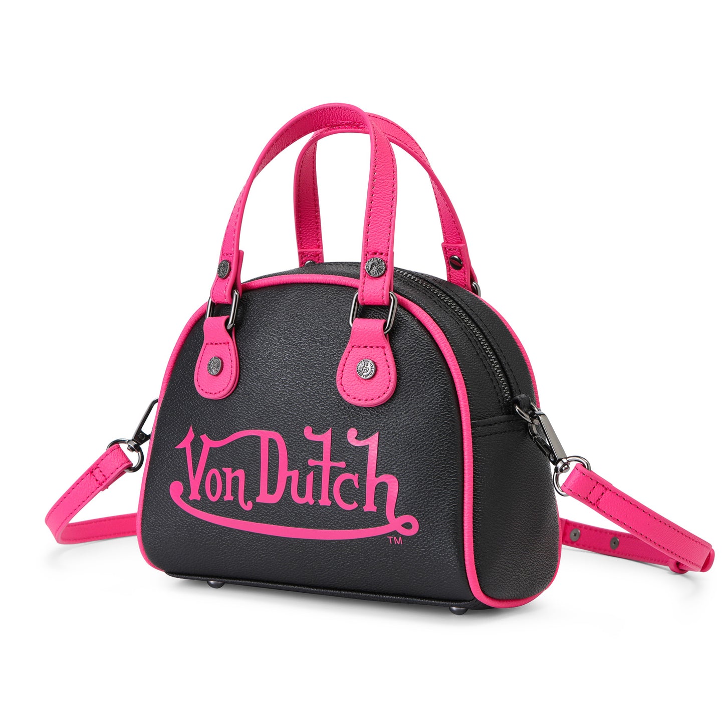 Black & Hot Pink Two-Tone Bowling Bag