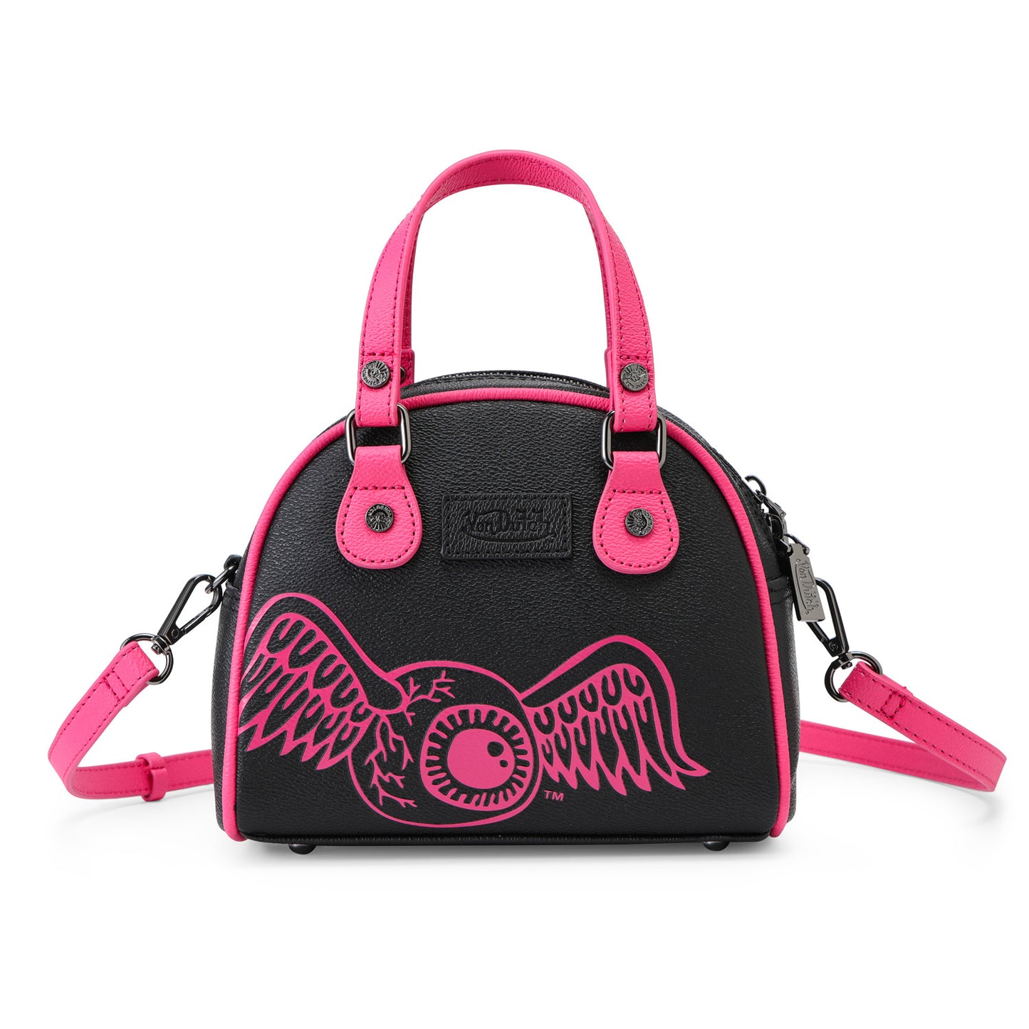 Black & Hot Pink Two-Tone Bowling Bag