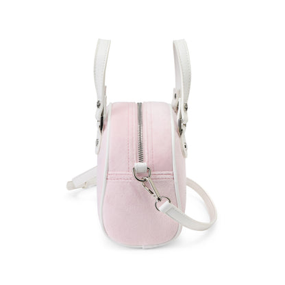 Velour Rhinestone Bowling Bag - Baby Pink