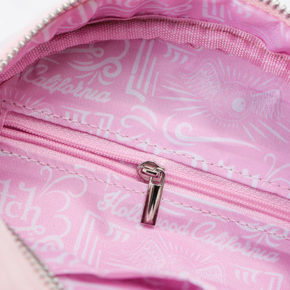 Velour Rhinestone Bowling Bag - Baby Pink