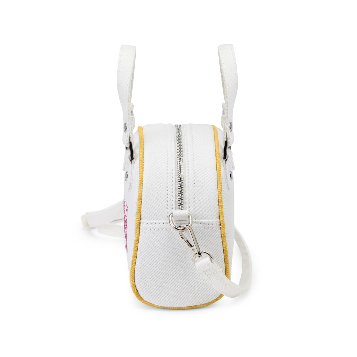 Rhinestone Bowling Bag - White Denim