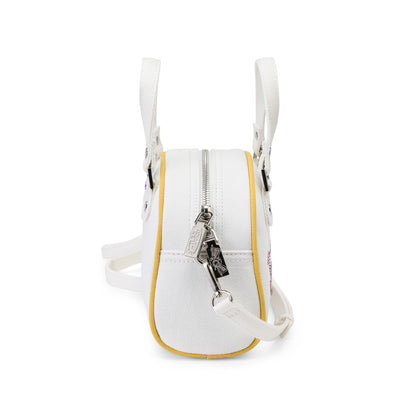 Rhinestone Bowling Bag - White Denim