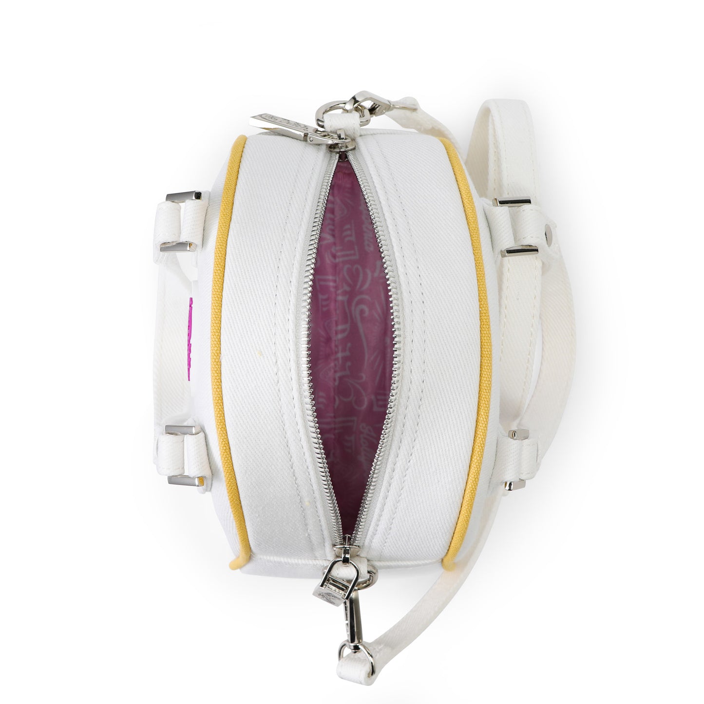 Rhinestone Bowling Bag - White Denim