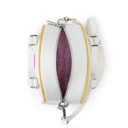 Rhinestone Bowling Bag - White Denim